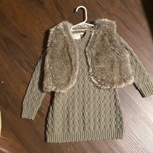 Olive green dress 4t